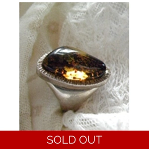 Amber & Sterling Ring